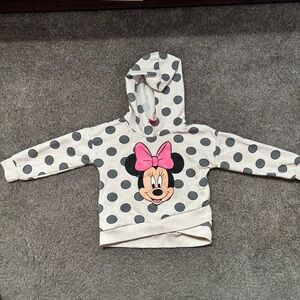 Disney Minnie Mouse Polka Dot Hoodie - Pink and Gray